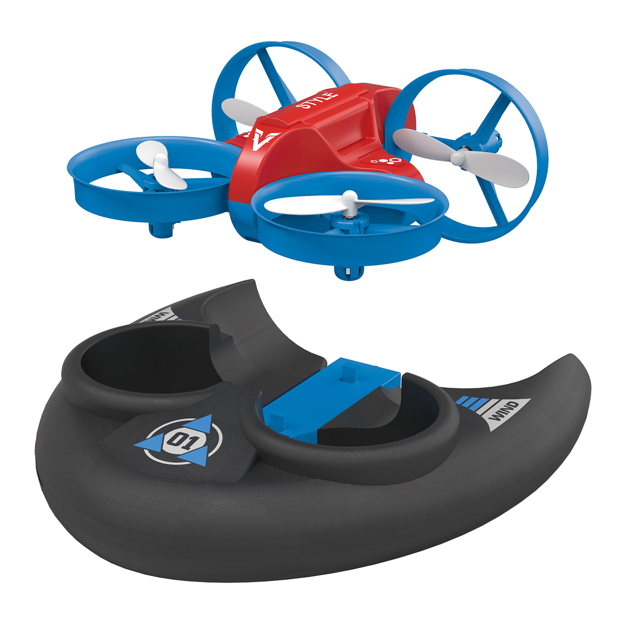 Amphibious RC Drone 3 in 1 Mini Hovercraft Boat Altitude Hold Drone Remote Control Waterproof Drone
