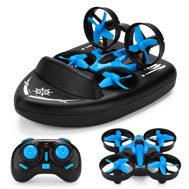 RC Mini Drone Altitude Hold Headless Mode 3 in 1 Sea Land Air Flight 2.4G 6-Axis Quadcopter Boat RC Drone for Kid