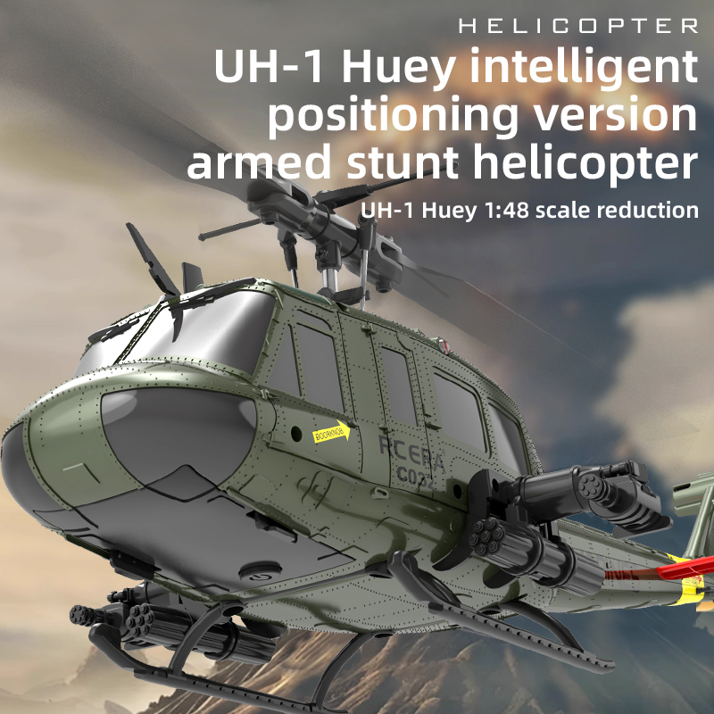 2025 New UH-1 Black Hawk RC Four-blade Brushless Helicopter 2.4G 4CH Flying Copter Model With 6-axis Gyroscope