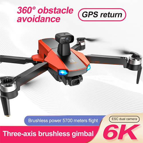 Professional Remote Control Drone and HD 6k Three-axis Brushless PTZ Camera GPS 5700m Long Range Rc Drone