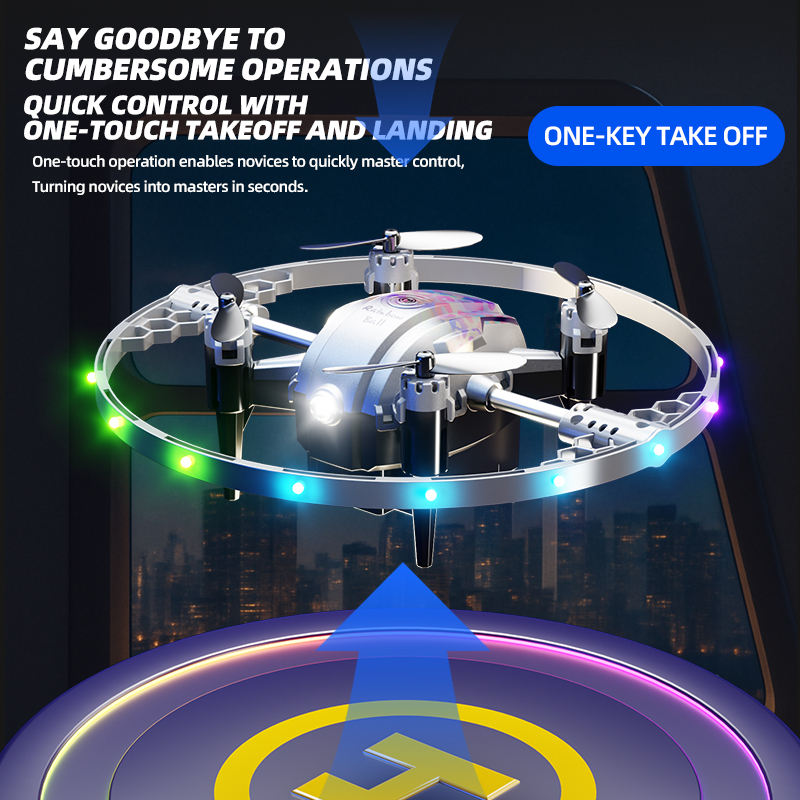 Stunt Drone 360 Rotation Stunt Rotating Mode Lights One Touch Take off and Landing Beginner Drones Mini Rc Drone