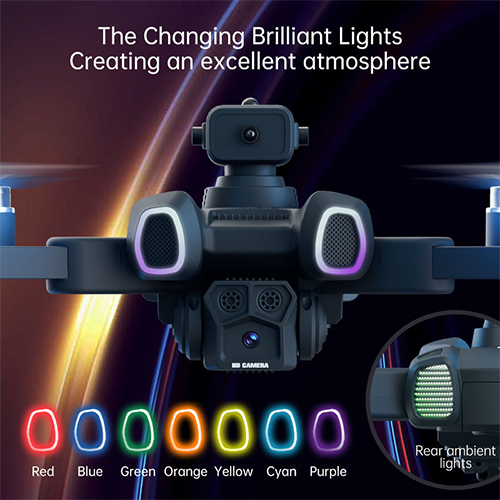 Brushless Drone Dazzling Light Transformation Beginner Drone with 8K Professional ESC HD Dual Camera RC Drones