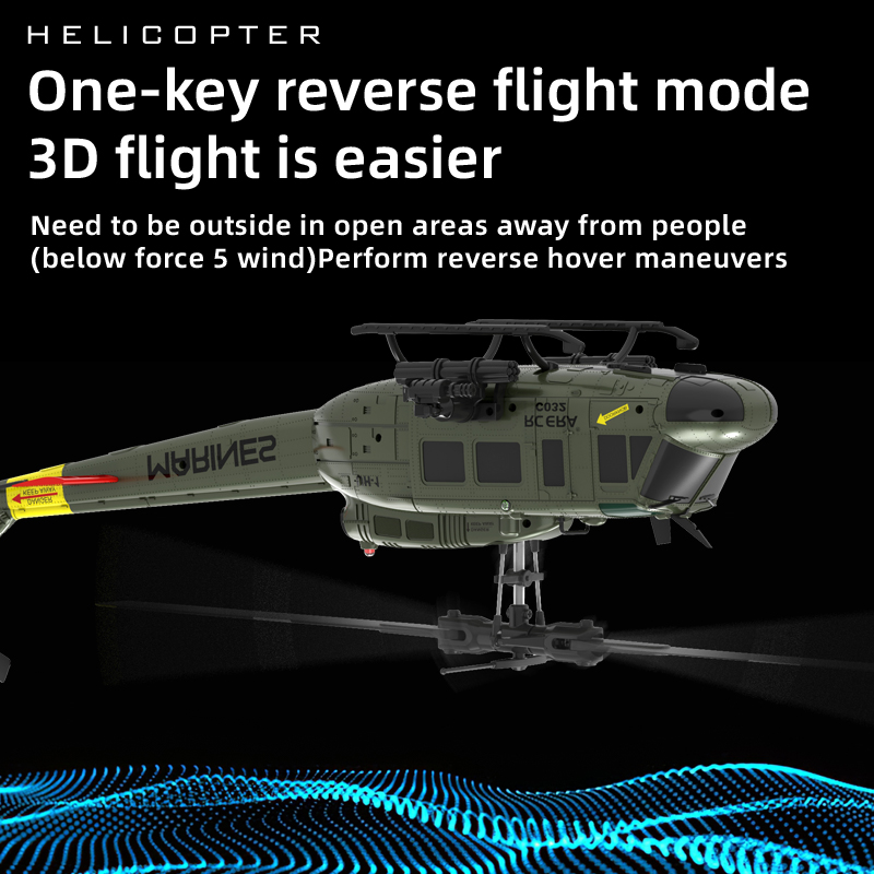 2025 New UH-1 Black Hawk RC Four-blade Brushless Helicopter 2.4G 4CH Flying Copter Model With 6-axis Gyroscope