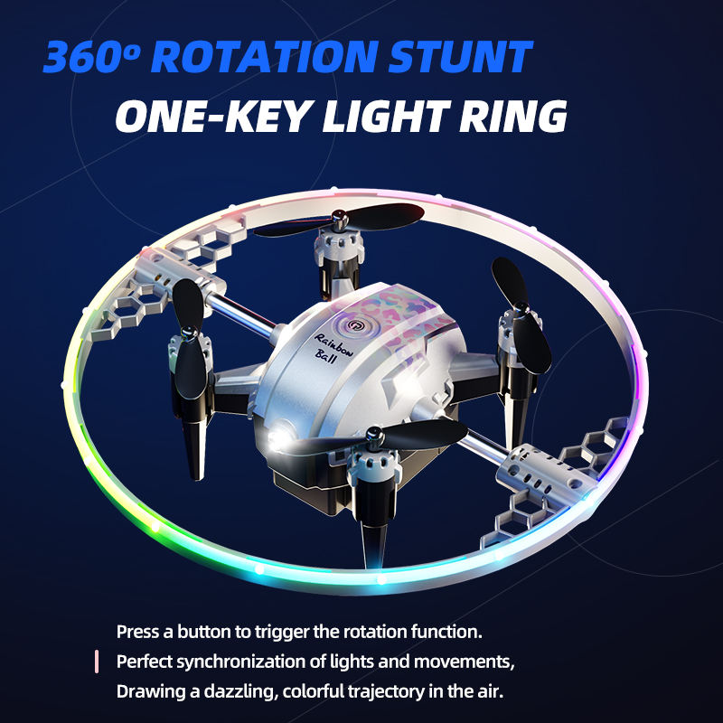 Stunt Drone 360 Rotation Stunt Rotating Mode Lights One Touch Take off and Landing Beginner Drones Mini Rc Drone
