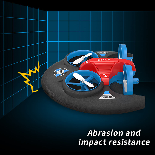 Amphibious RC Drone 3 in 1 Mini Hovercraft Boat Altitude Hold Drone Remote Control Waterproof Drone