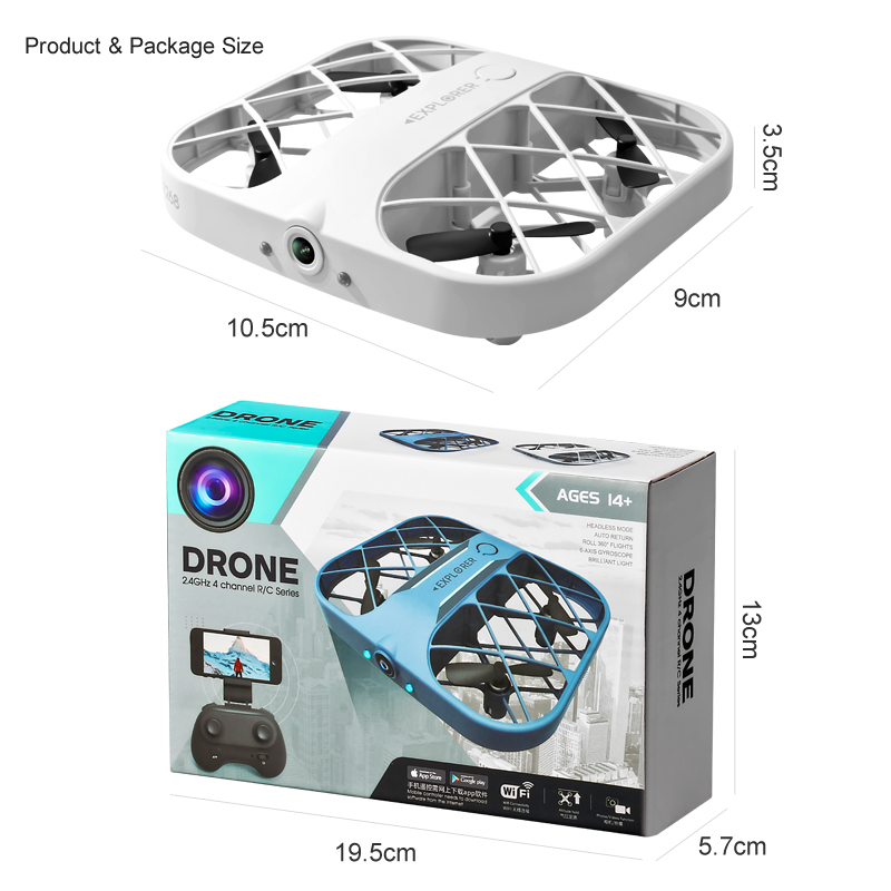 Hot 4CH Grid Real-time Image Transmission Pocket Selfie Drone Small Quadcopter Camera Beginner