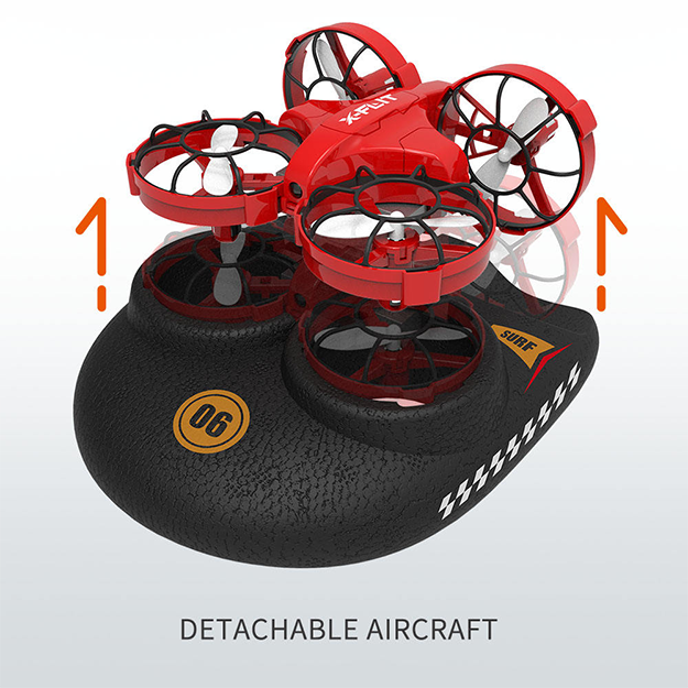 Water, Land and Air Three Entertainment Modes Hollow Cup Brush Motor Mini Drone RC Dron Hovercraft Toys Drones