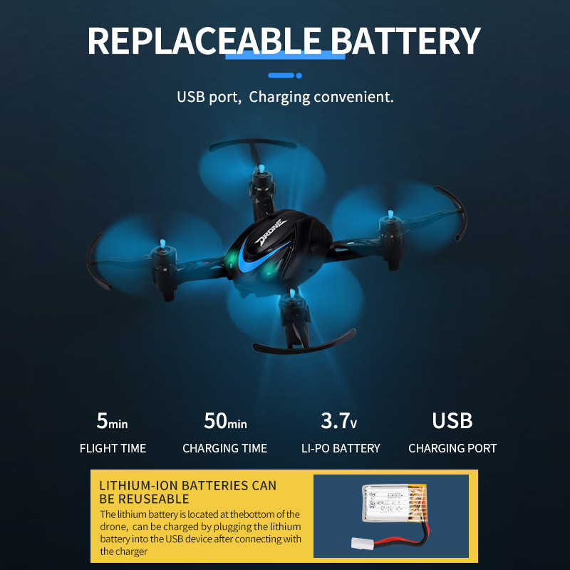 Mini Pocket Drone 2.4G 6 Axis Gyro Remote Control Quadcopter Mini Portable Drone Beginner Rc Stunt Drone With Led Light