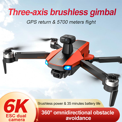 Professional Remote Control Drone and HD 6k Three-axis Brushless PTZ Camera GPS 5700m Long Range Rc Drone
