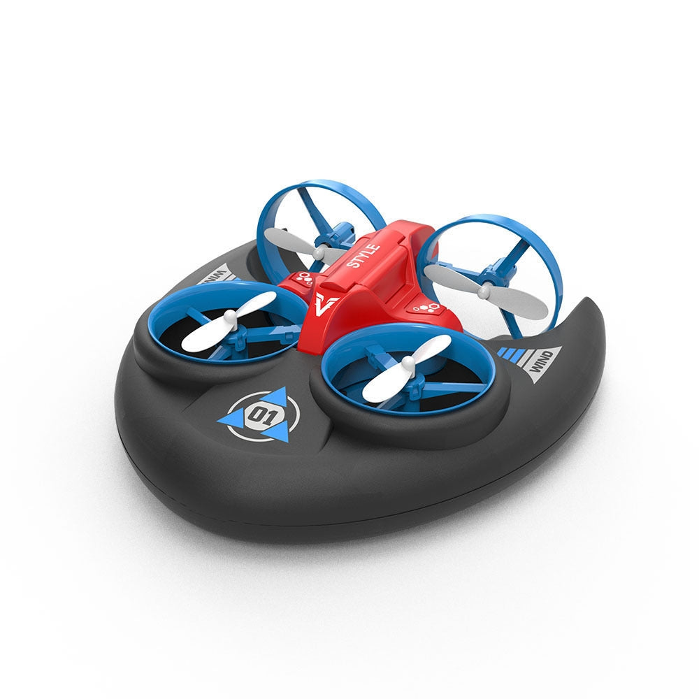 Amphibious RC Drone 3 in 1 Mini Hovercraft Boat Altitude Hold Drone Remote Control Waterproof Drone