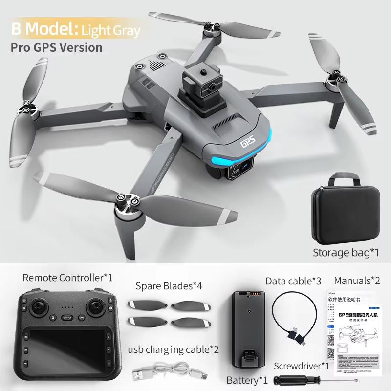 GPS PRO Drone with Screen on the Remote Control Screen Drones with 4k 8K Camera and Gps Long Range for Adult