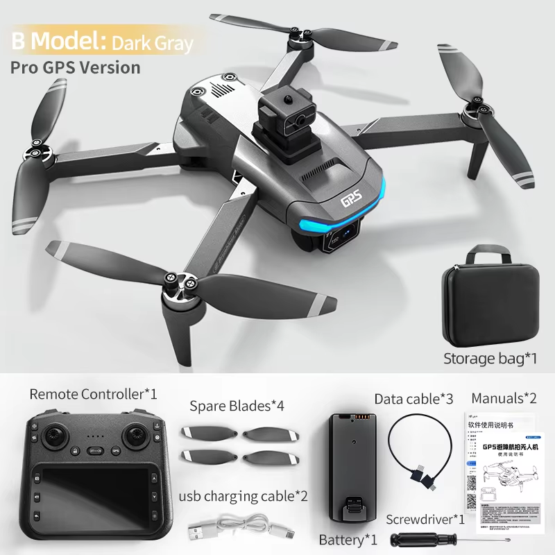 GPS PRO Drone with Screen on the Remote Control Screen Drones with 4k 8K Camera and Gps Long Range for Adult