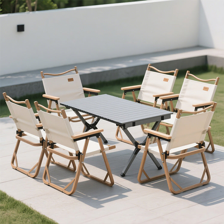 Outdoor Picnic Chair Table Combo Aluminium Lightweight Folding Camping Dining Table and Chair Set